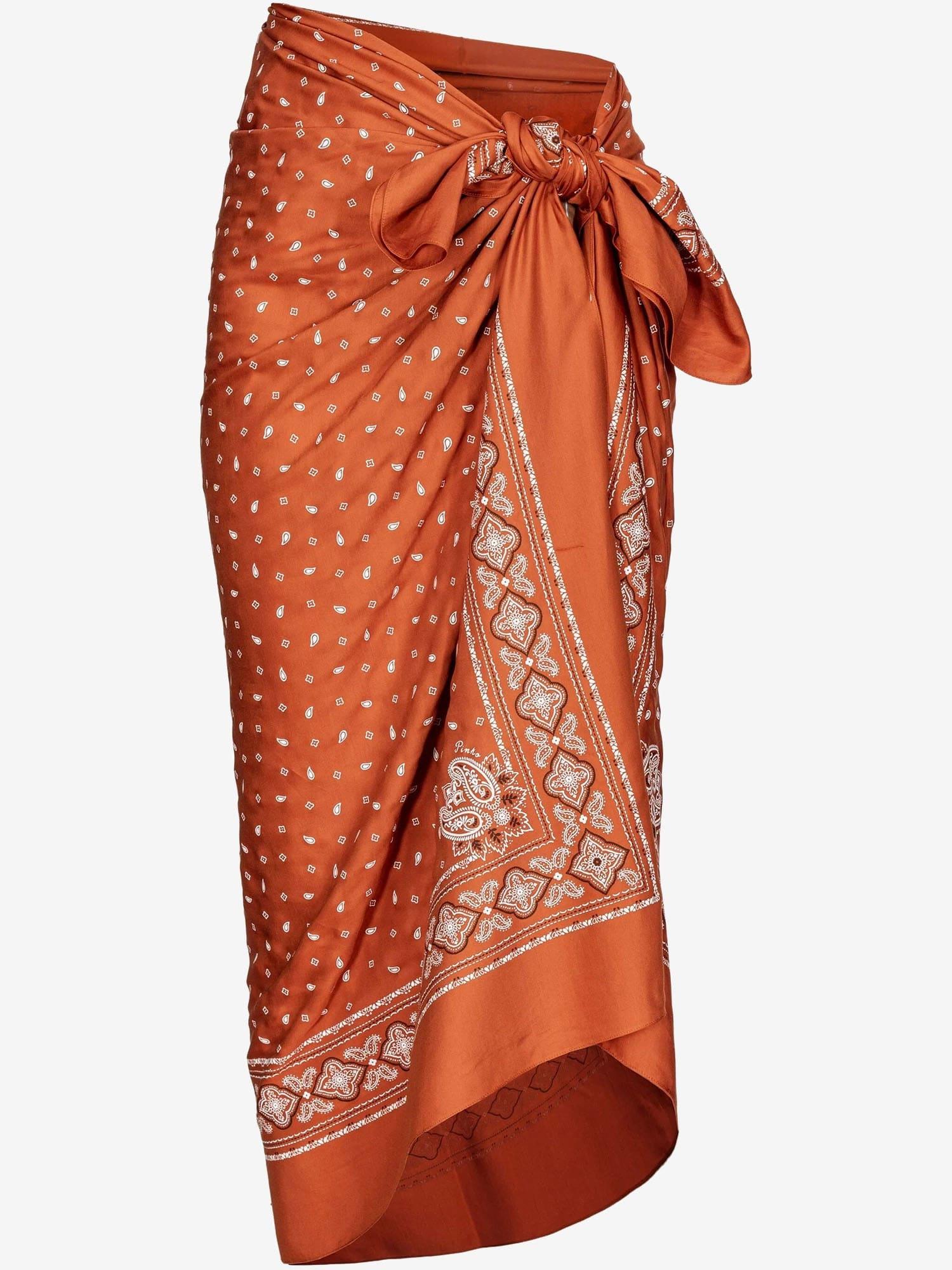 bandana print viscose skirt pinko