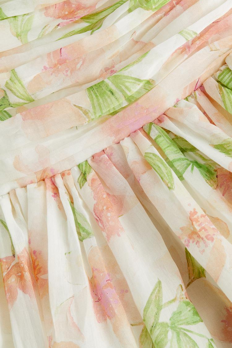 bandeau dress with flared skirt