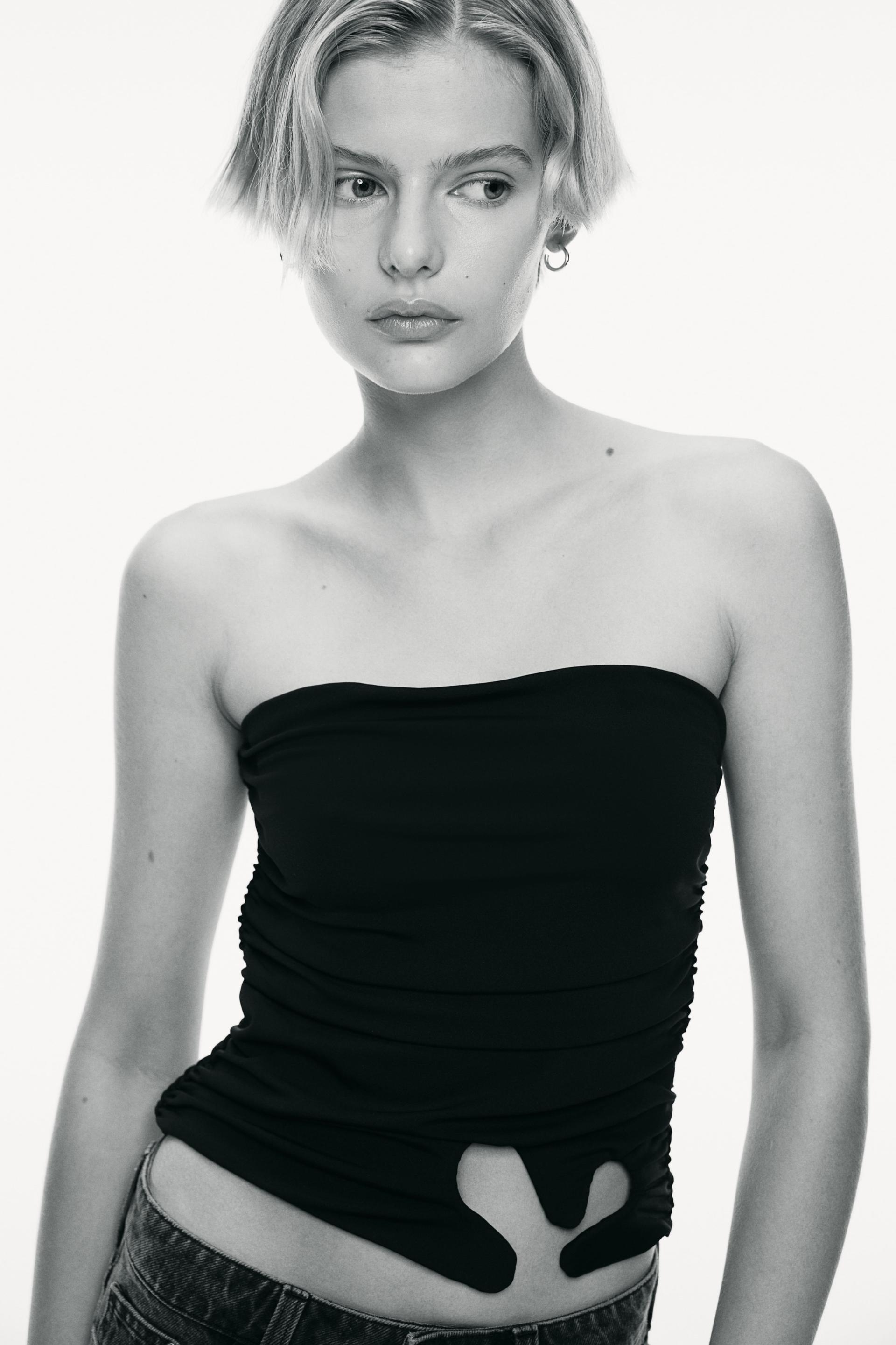 bandeau top with cut-out detail