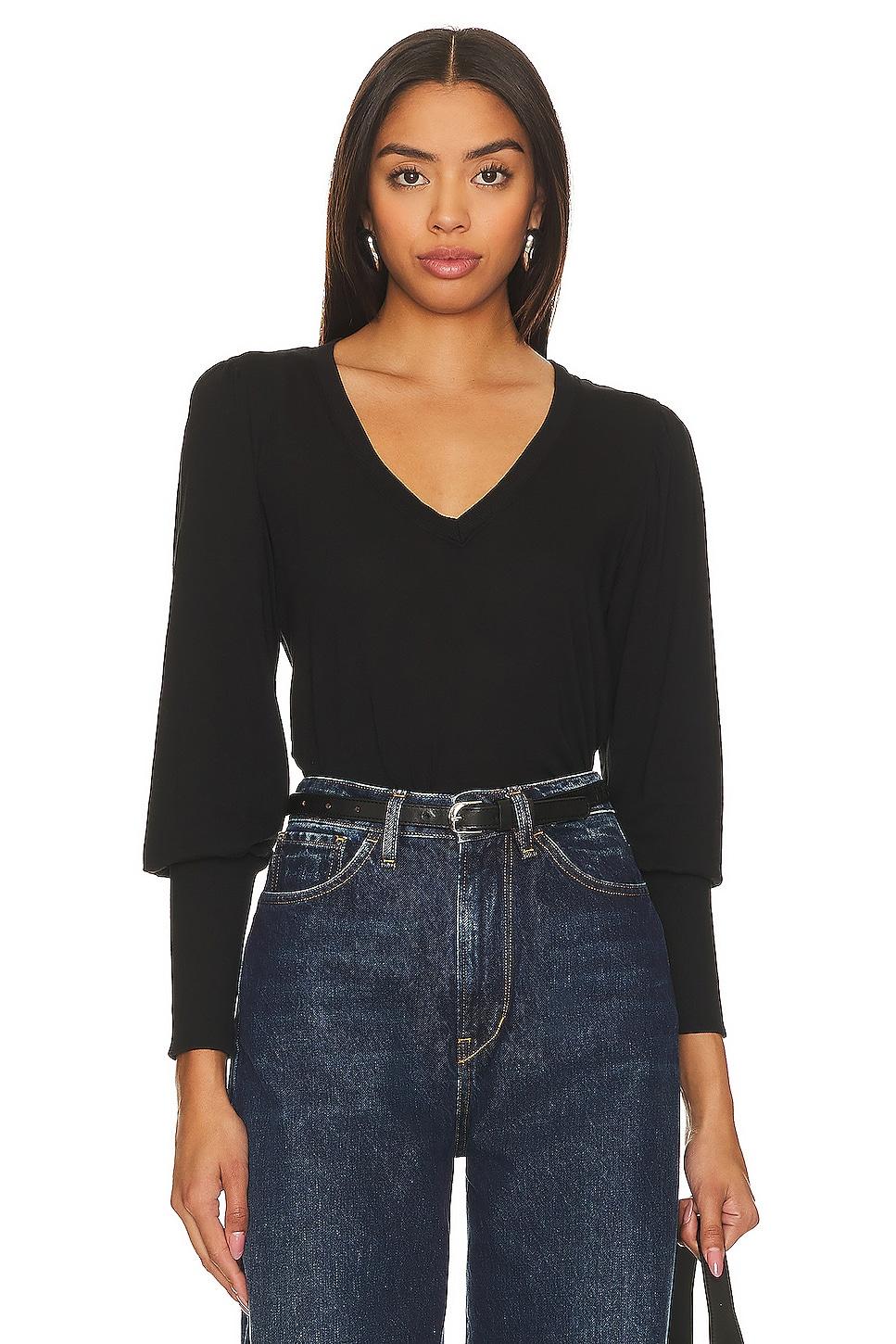 banded bottom long sleeve top