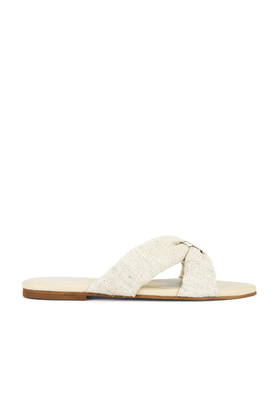 banha chunky criss cross linen sandal