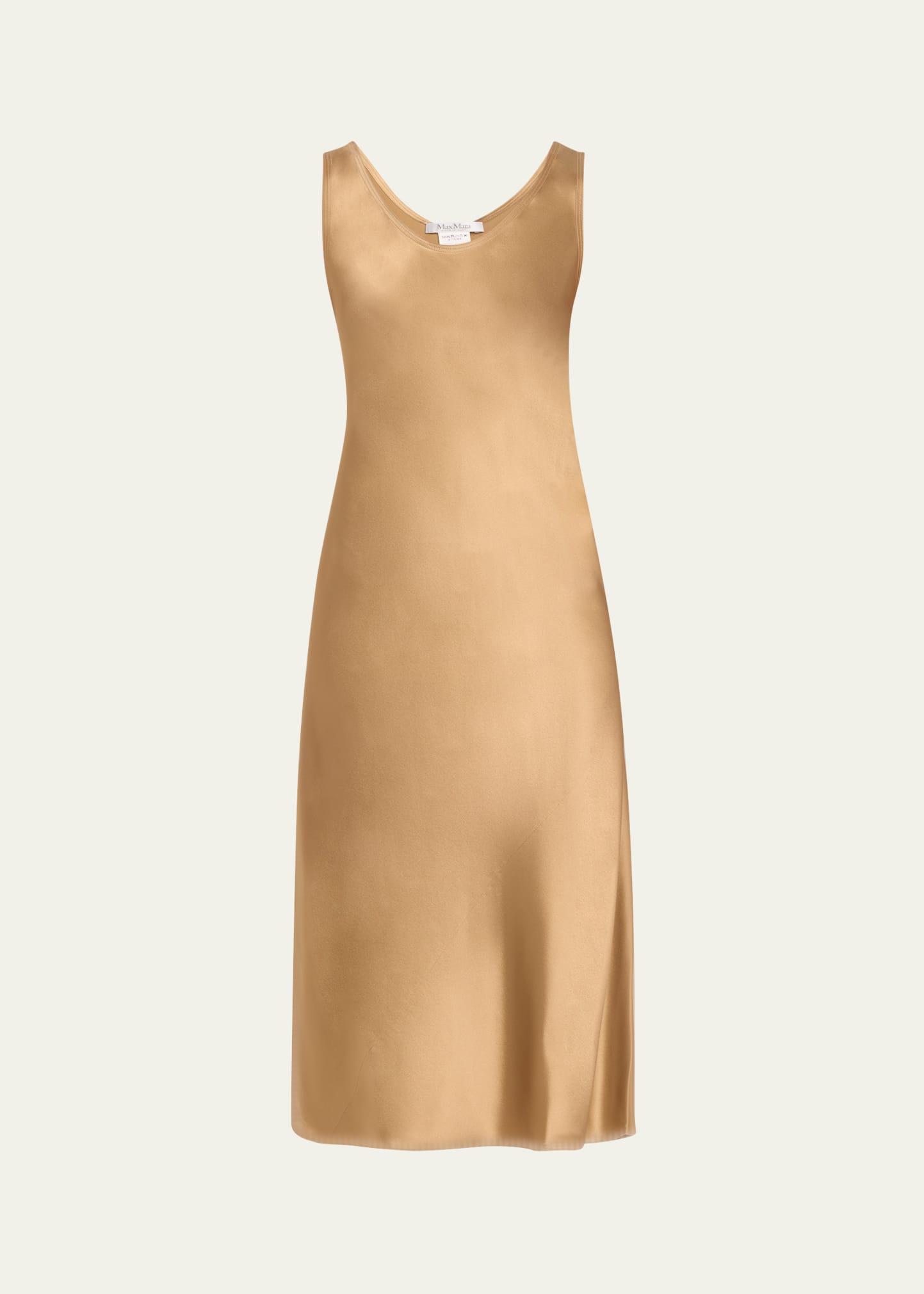 banjo slip midi silk dress