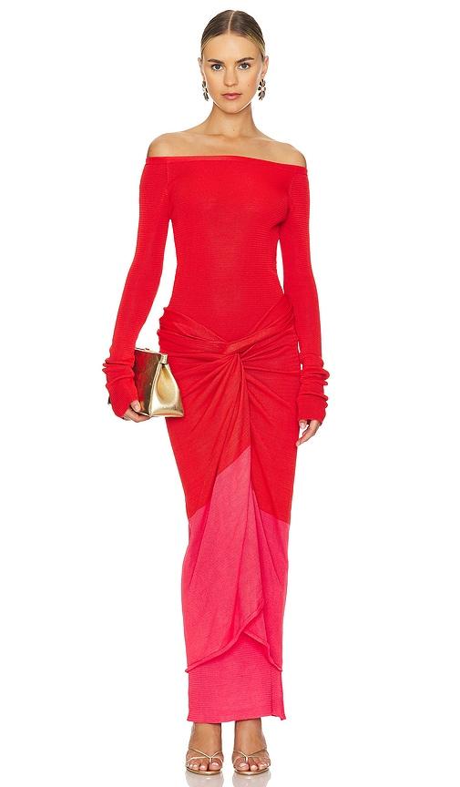 baobab amar dress in red.