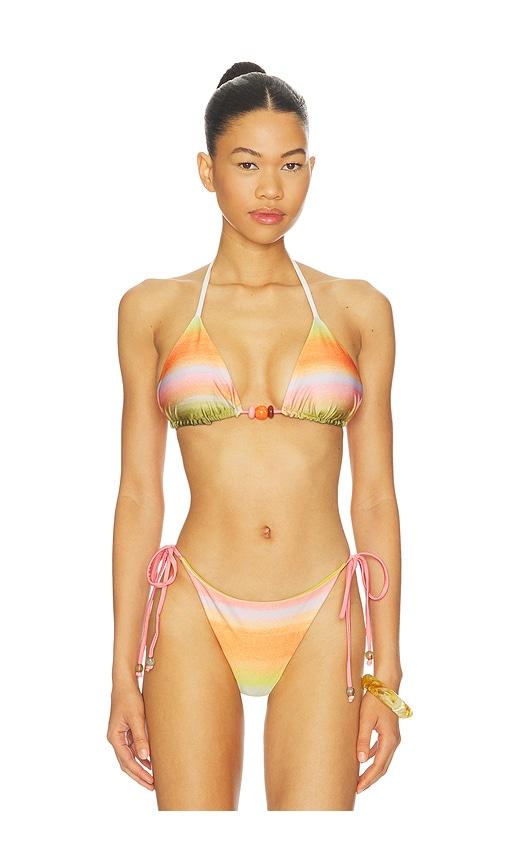 baobab kaia bikini top in green,orange.