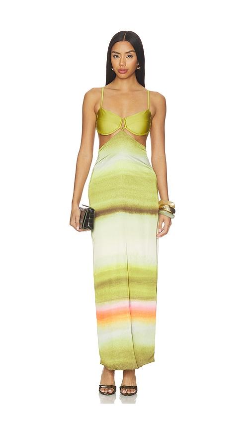 baobab kalina maxi dress in green.