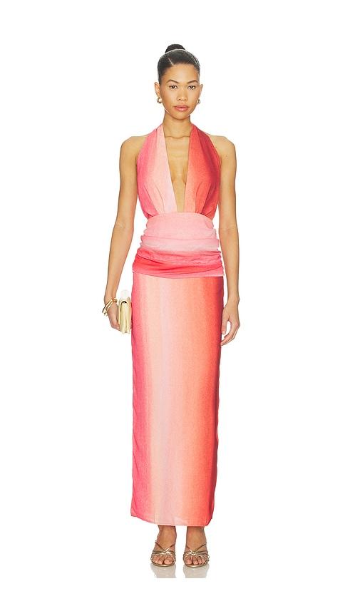 baobab lima maxi dress in orange,pink.