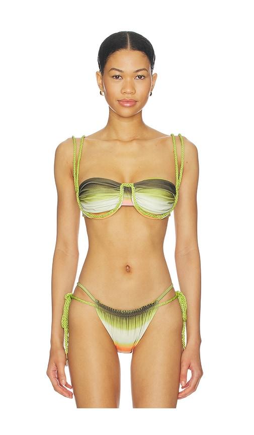 baobab lula bikini top in green.