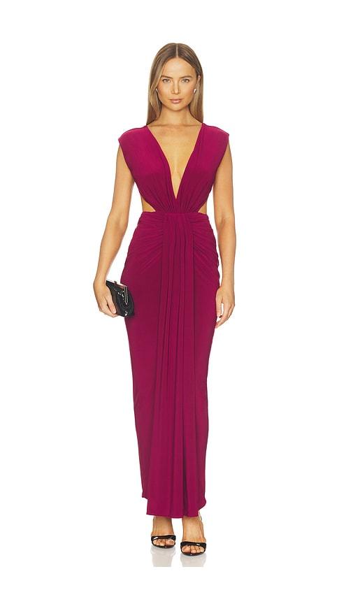 baobab nia maxi dress in burgundy.