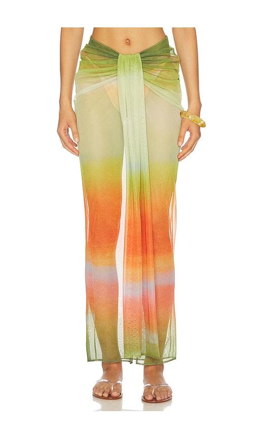 baobab nia maxi skirt in green,orange.