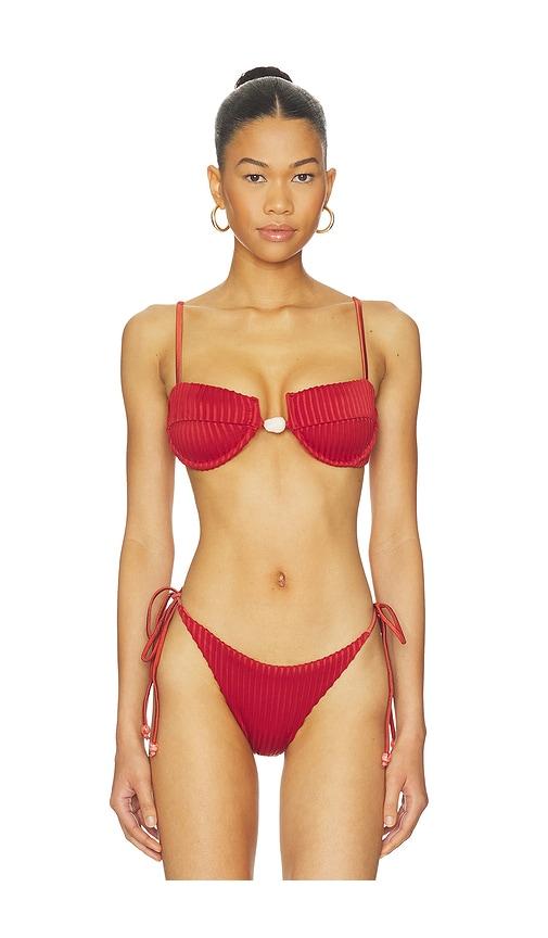 baobab roma bikini top in rust.