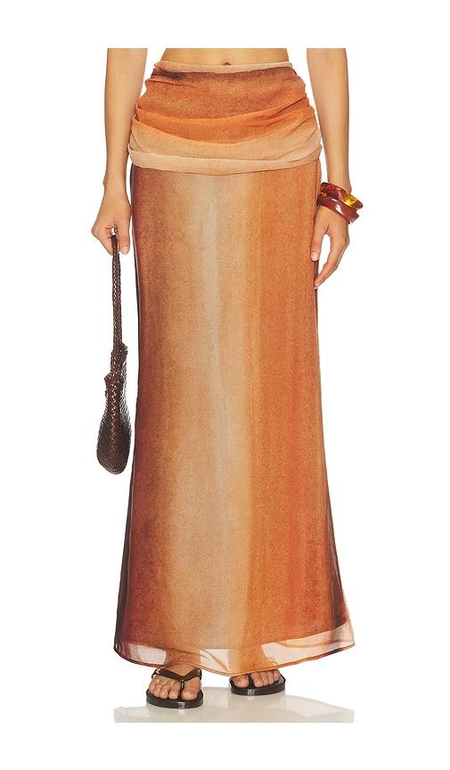baobab sumaq maxi skirt in burnt orange.