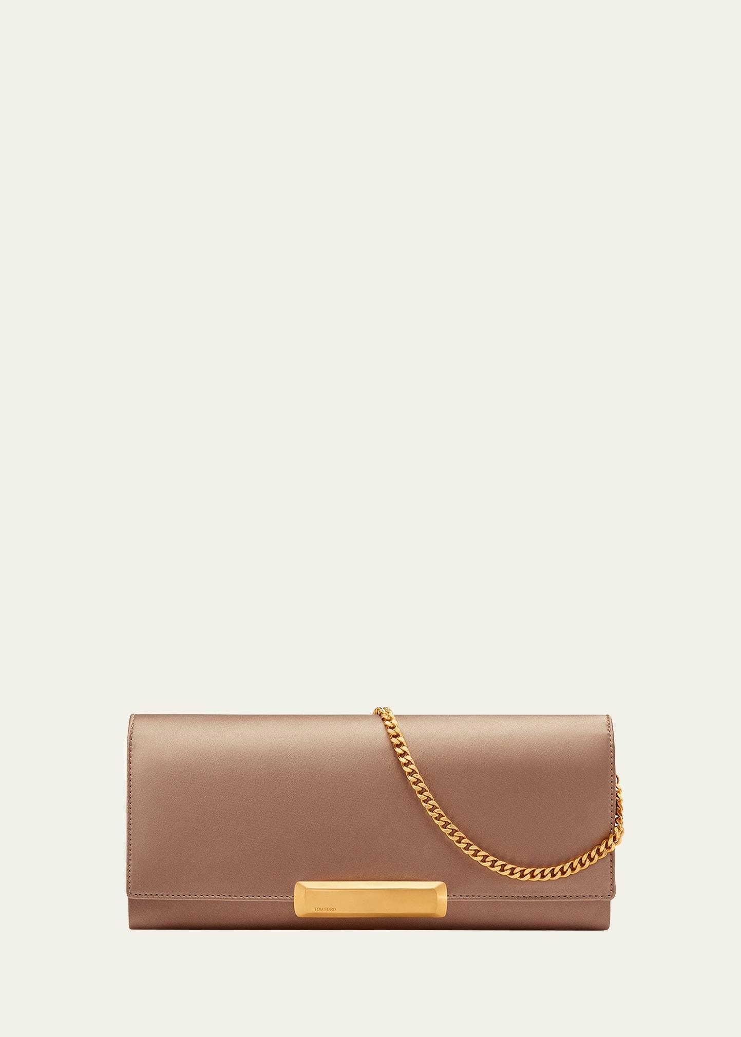 bar clutch bag in satin