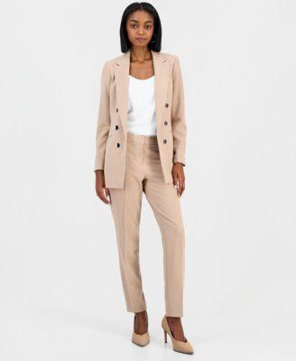 bar iii womens bi stretch faux double breasted boyfriend jacket scoop neck camisole bi stretch straight leg dress pants macys exclusive