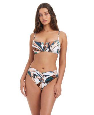 bar iii womens safari chic v wire over the shoulder bralette bottoms