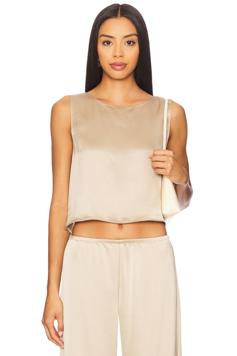 barb crop sleeveless crew top
