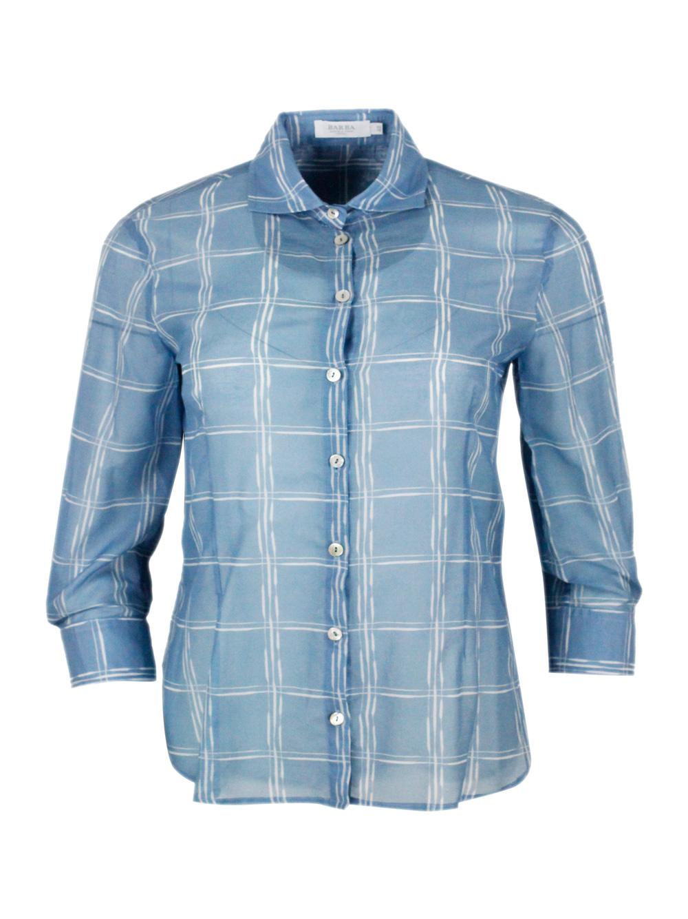 barba napoli shirts clear blue 72co 28se - women
