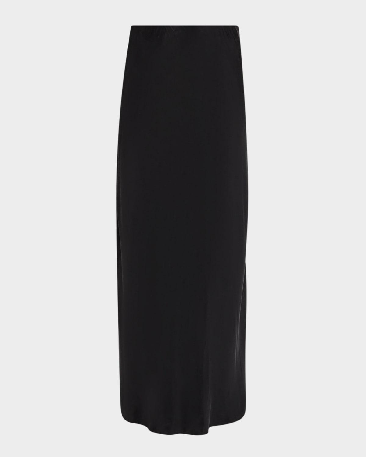 barbara straight satin maxi skirt
