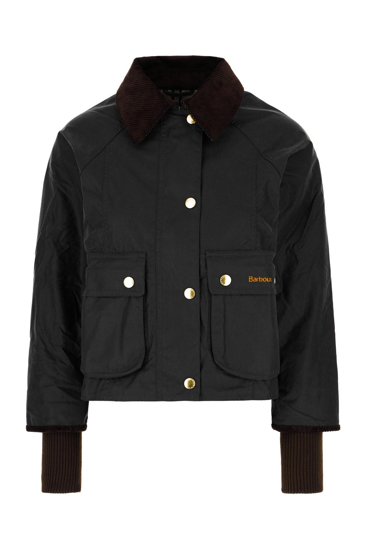 barbour black cotton beadnell jacket