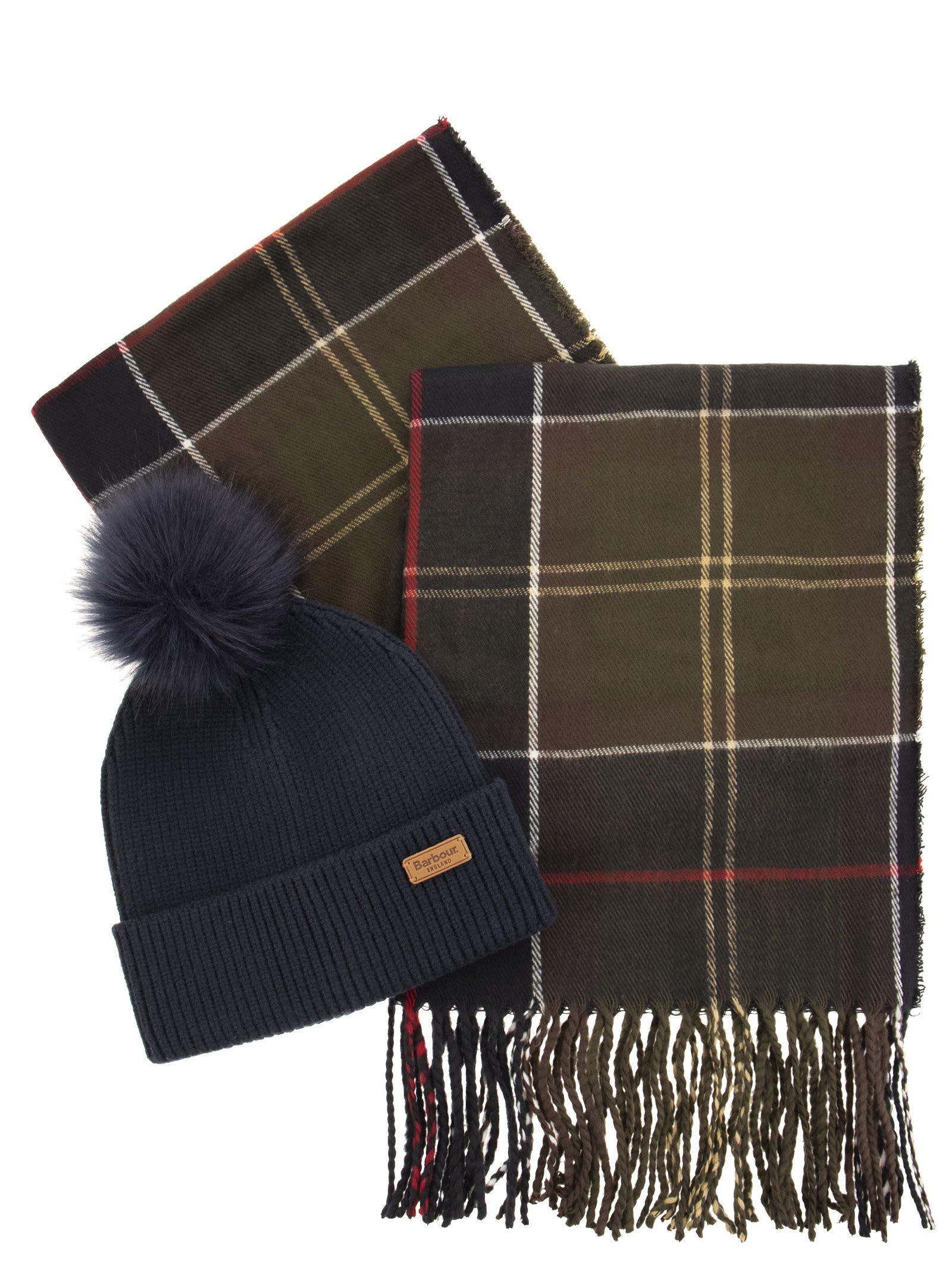 barbour dover cap & scarf hailes set