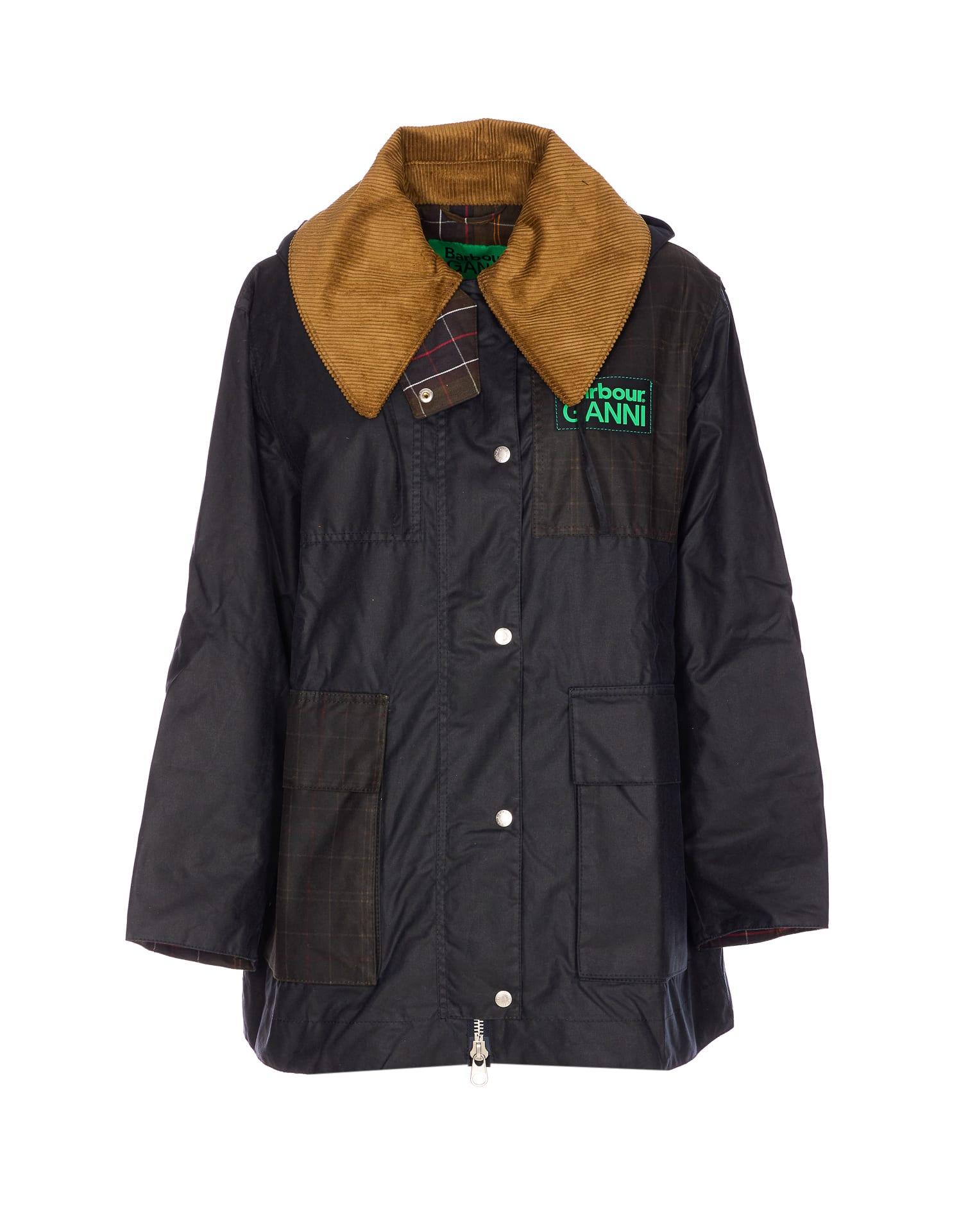 barbour hooded duffle wax jacket