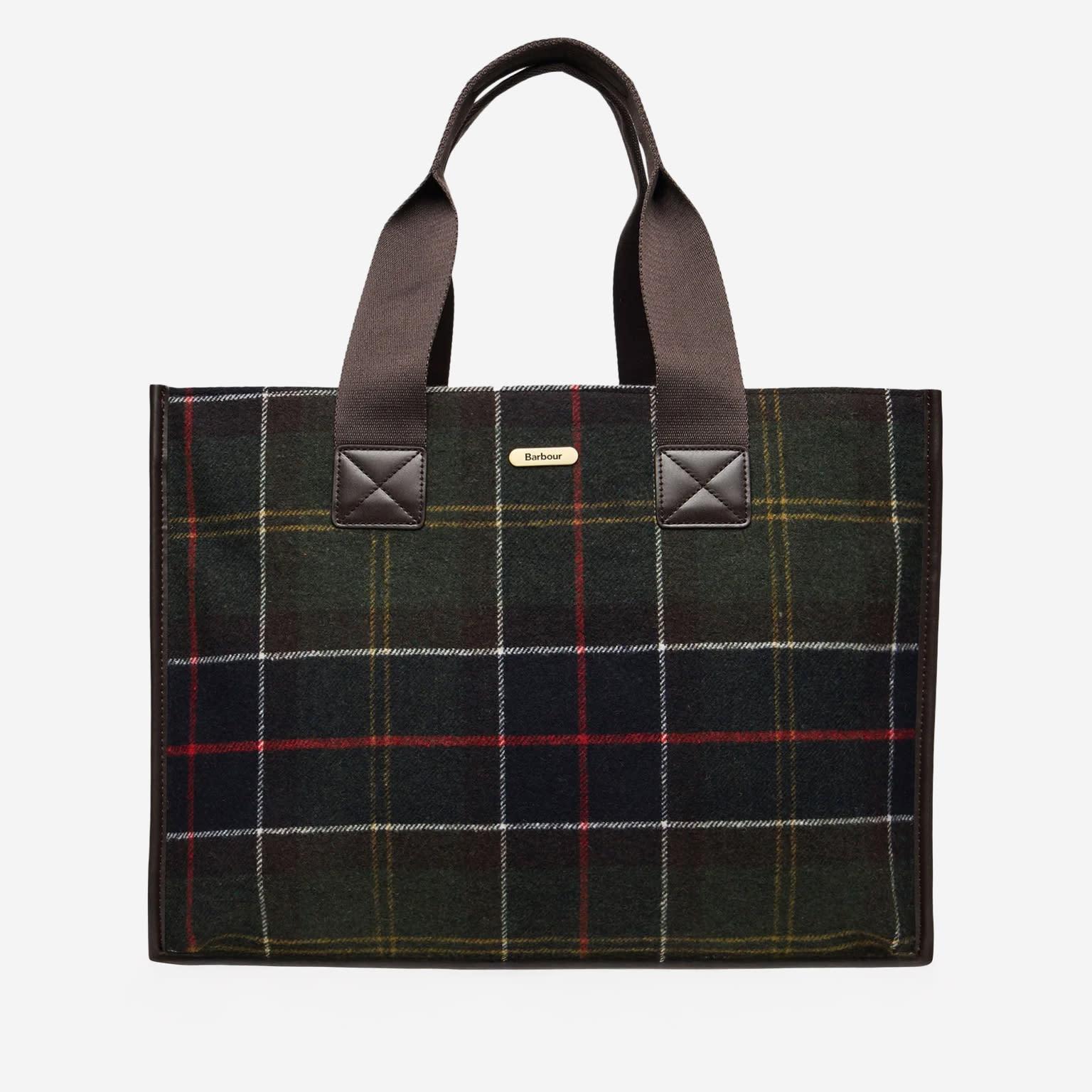 barbour turnberry tote bag in wool blend with check pattern