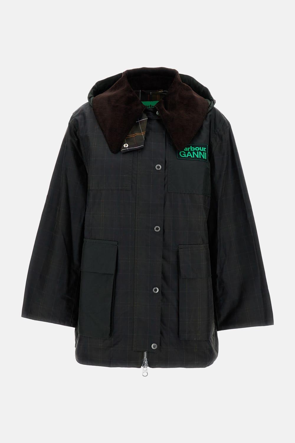 barbour x ganni duffle coat