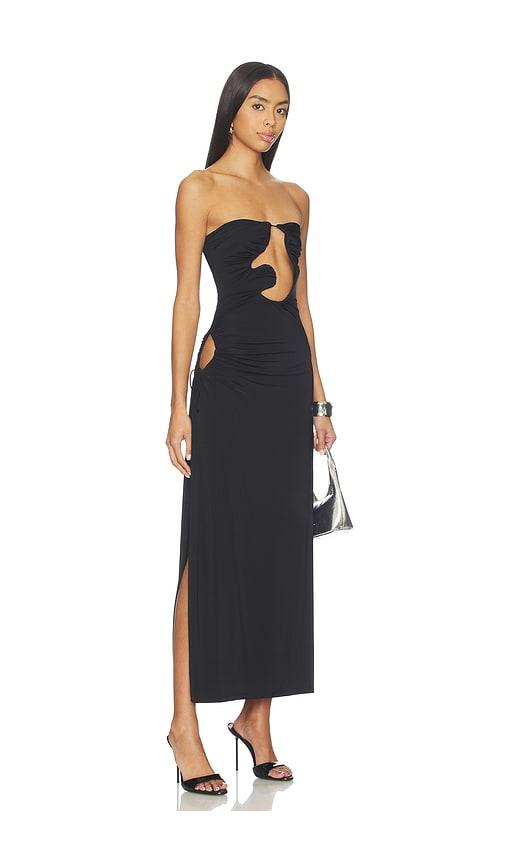 bardot alberta midi dress in black.