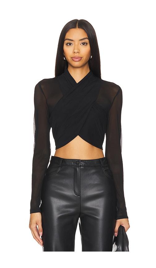 bardot aliyah top in black.