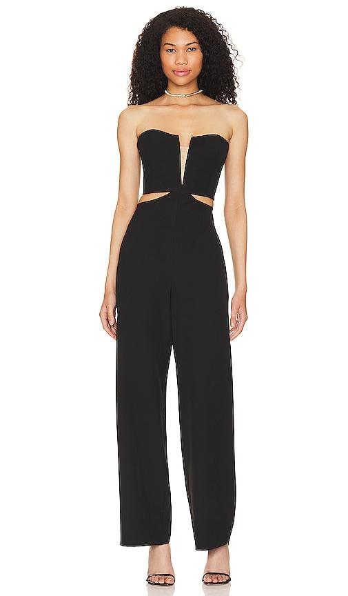 bardot ambiance jumpsuit in black.