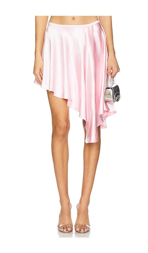 bardot andreama asymmetric skirt in rose.