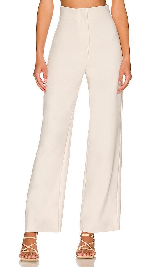 bardot anna high waist pant in beige.