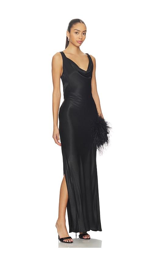 bardot anouk cowl neck maxi dress in black.