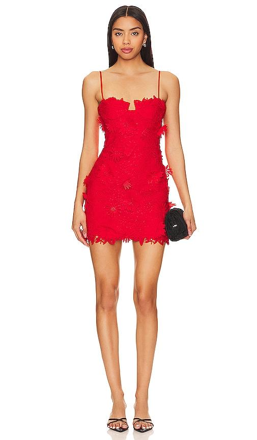 bardot brias mini dress in red.