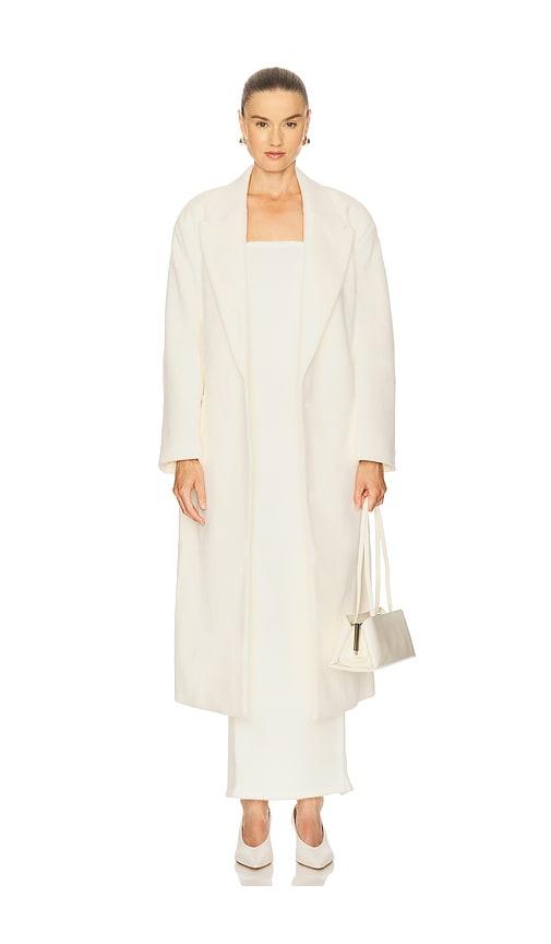 bardot classic oversized coat in ivory.