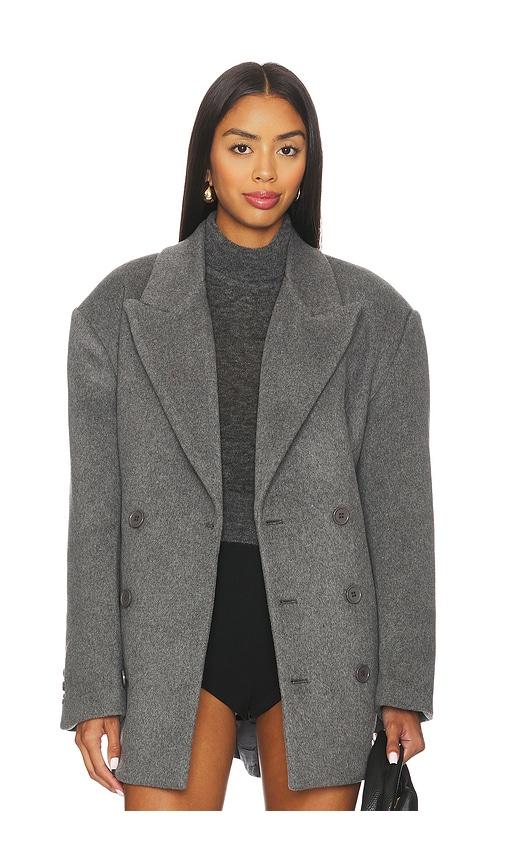 bardot classic oversized hailey coat in grey.