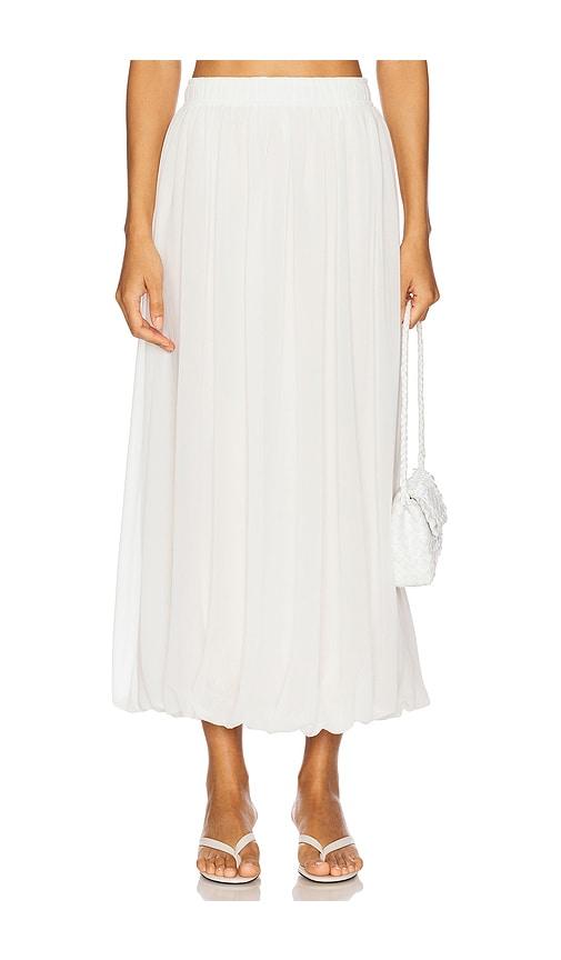 bardot corina chiffon maxi skirt in white.