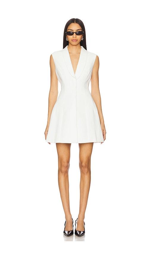 bardot destene hourglass mini dress in white.
