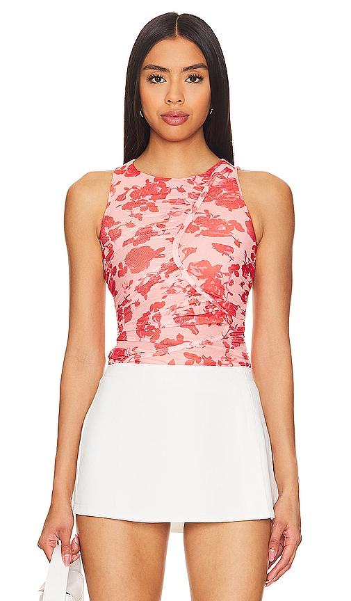 bardot felicia top in red.