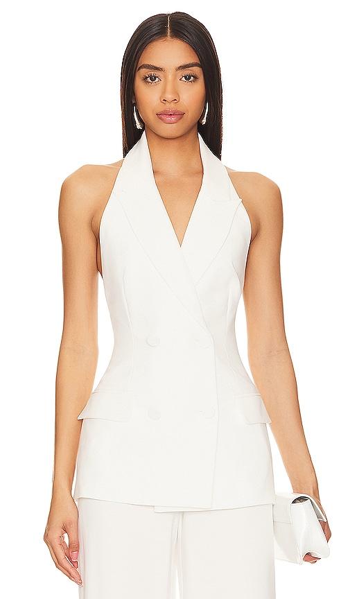 bardot freya vest in white.