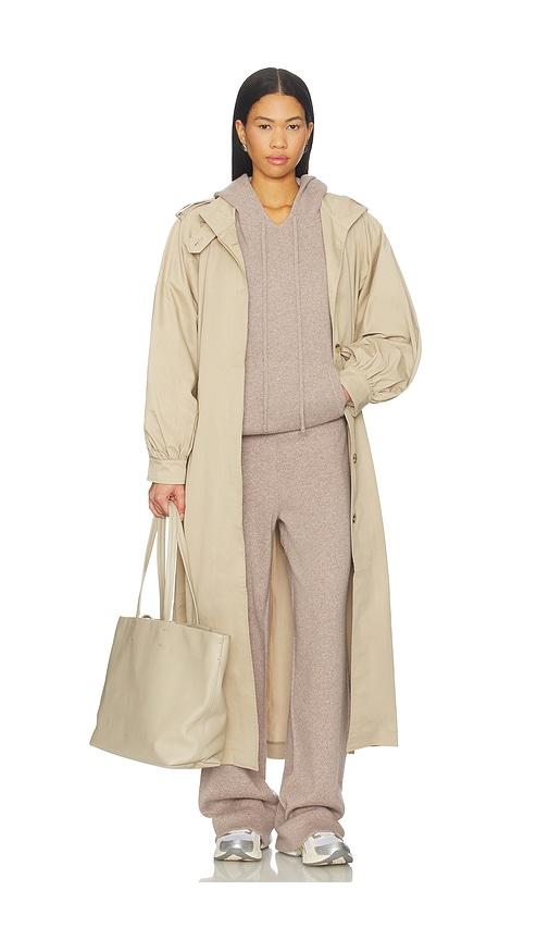 bardot isler longline trench coat in neutral.