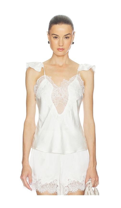 bardot ivy lace detail camisole in white.