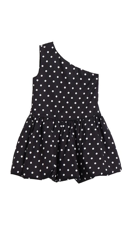 bardot junior alice polka dot bubble dress in black,white.