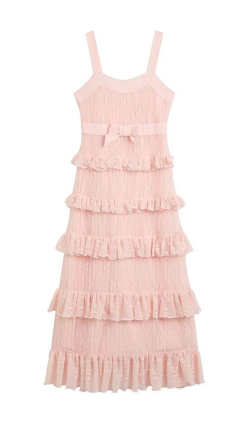 bardot junior alicia tiered maxi dress in pink.