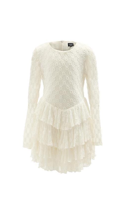 bardot junior andi long sleeve mini dress in white.