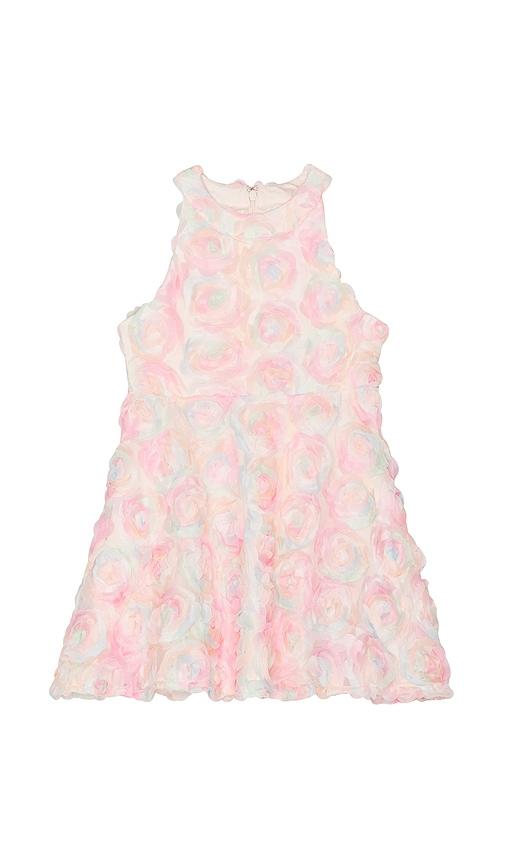 bardot junior rainbow florette mini dress in pink.