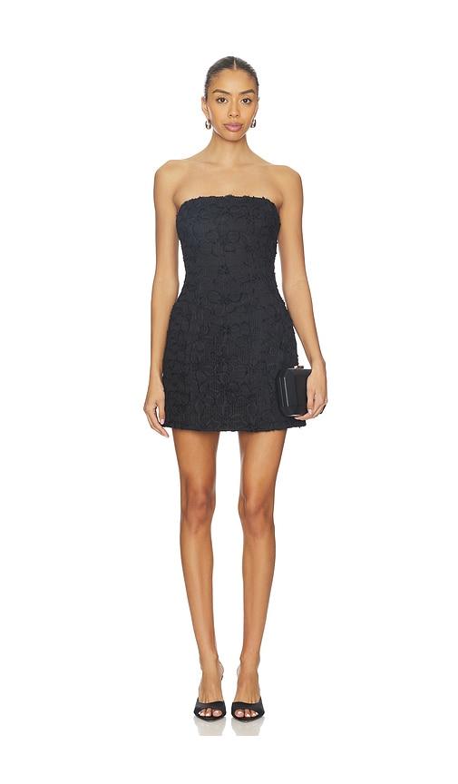 bardot karoline textured mini dress in black.