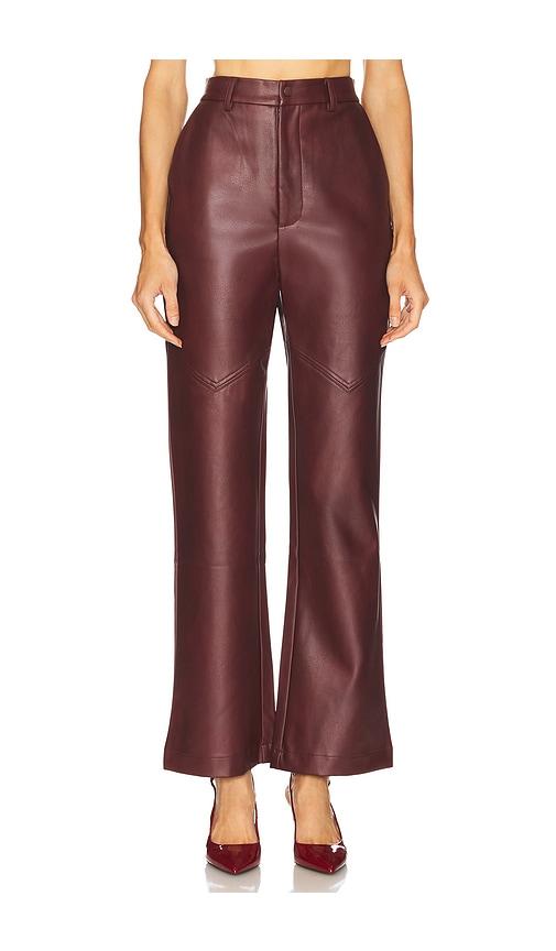 bardot karson faux leather pant in burgundy.