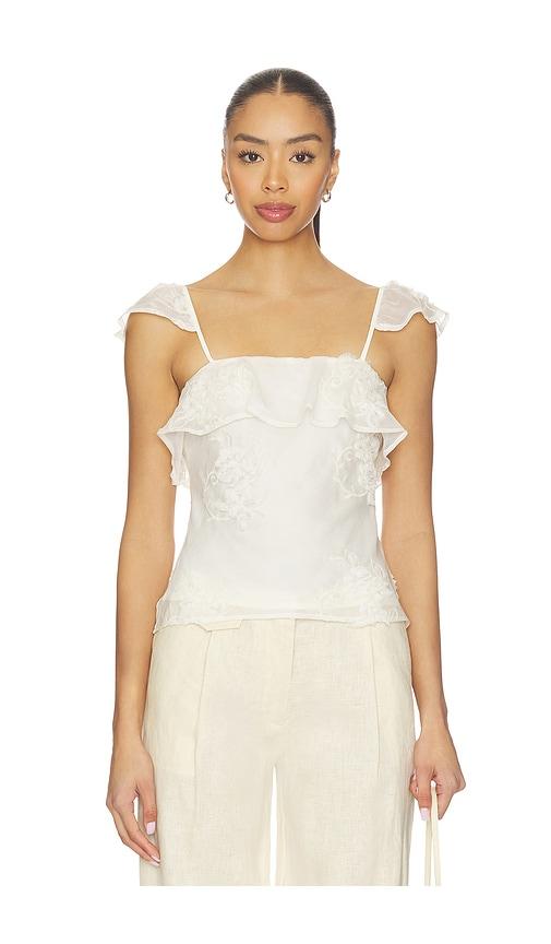 bardot lisette frill detail cami in ivory.