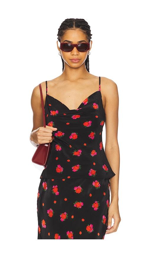 bardot monroe cowl neck cami in black.