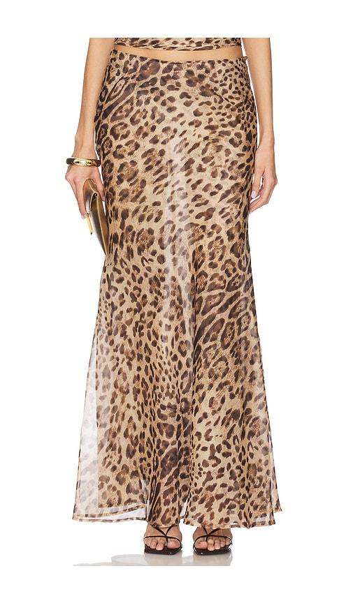 bardot monroe maxi skirt in brown.